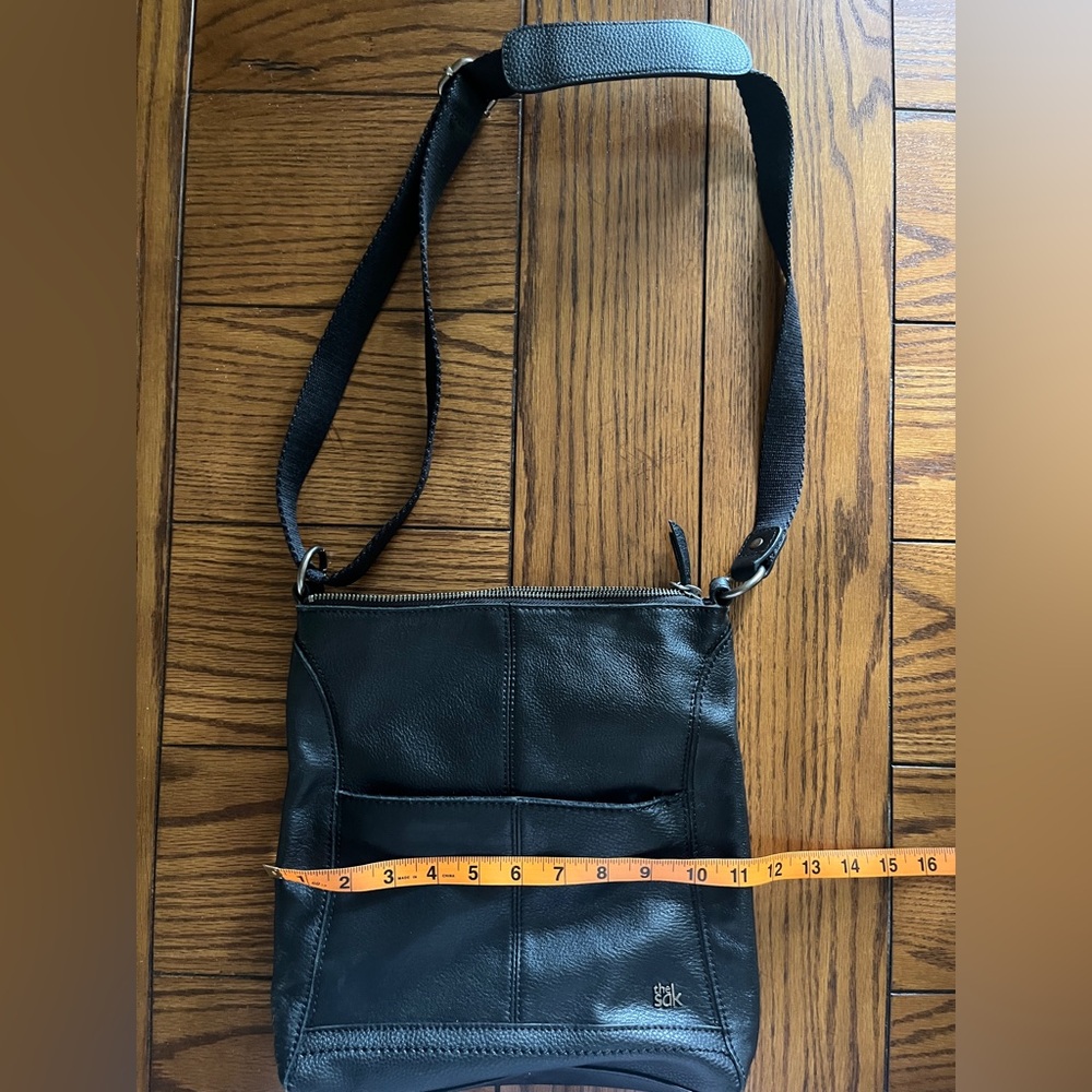 The Sak Black Leather Messenger Bag